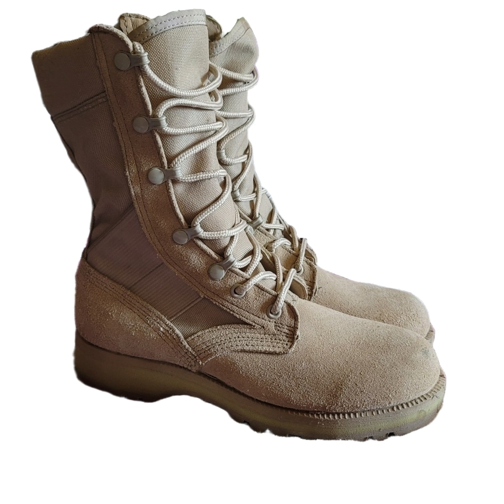 Men’s Altama 5800 Tan Desert Combat Boots Sz 5R Or Wmns Sz 7
